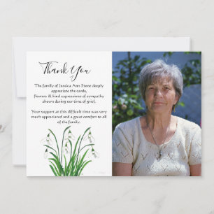 Lily of The Valley Floral Funeral Death Thank you Invitation
