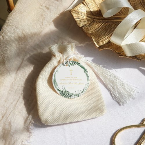 Lily of the Valley  Floral Gold Baptism   Favor Tags