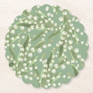 Lily of the valley Floral  Paper Coaster