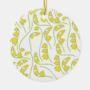 Lily of the Valley Floral Pattern Ceramic Ornament
