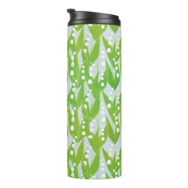 Lily of the Valley Floral Pattern Thermal Tumbler (Rotated Right)