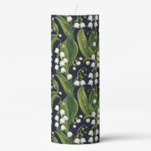 Lily of the Valley Floral Pillar Candle