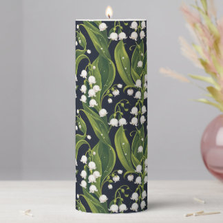 Lily of the Valley Floral Pillar Candle