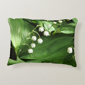 Lily of the Valley Floral Throw Pillow