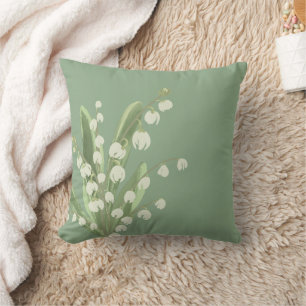 Lily Of The Valley Floral  Throw Pillow