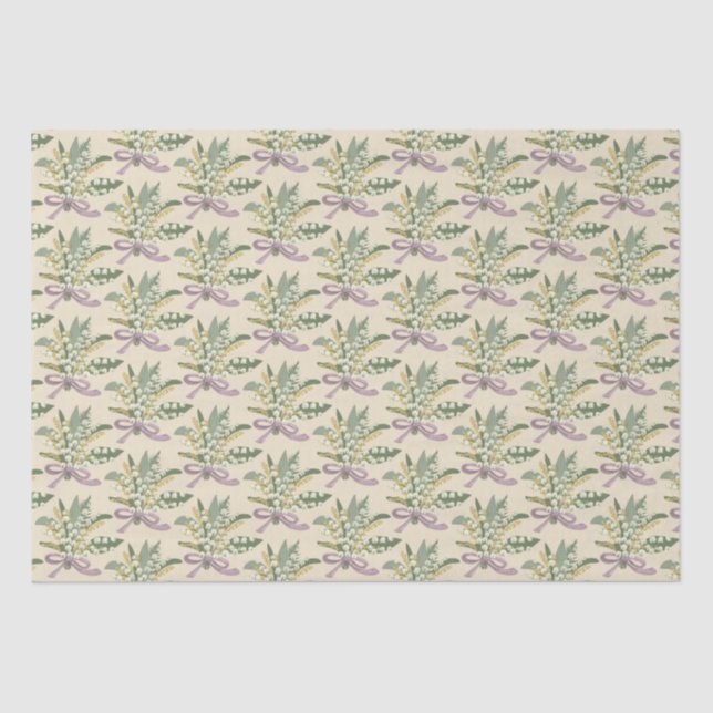 Lily of the Valley Floral  Tissue Paper (Front)