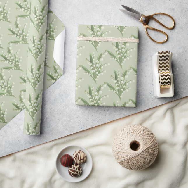 Lily of the Valley Floral  Wrapping Paper (Crafts)