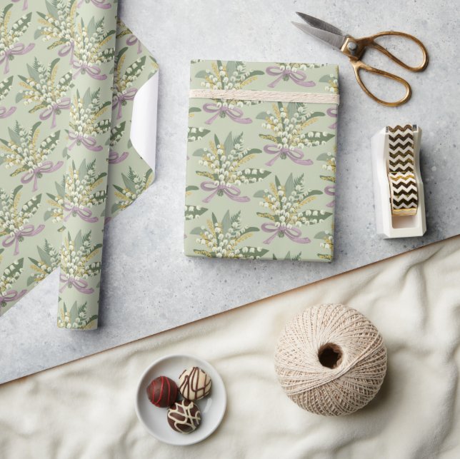 Lily of the Valley Floral  Wrapping Paper (Crafts)