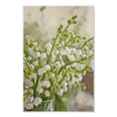 Lily of the Valley Flower Bouquet Sketch Photo Print
