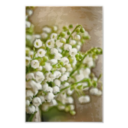 Lily of the Valley Flower Bouquet Sketch Photo Print