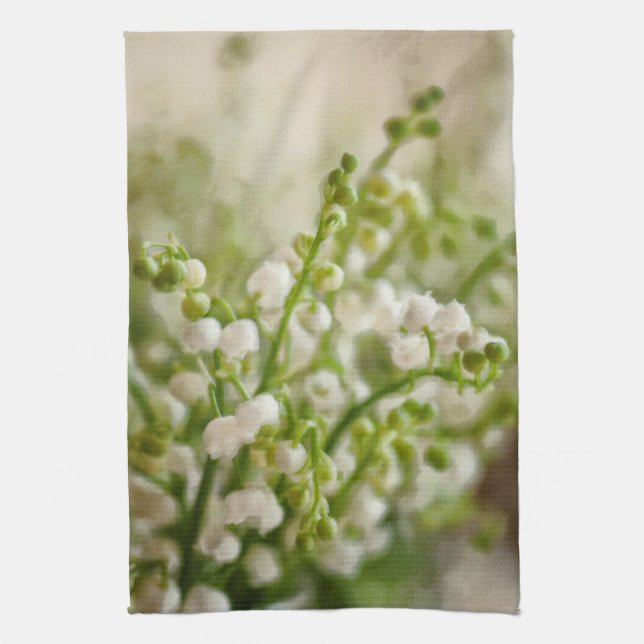 Lily of the Valley Flower Bouquet Sketch Towel (Vertical)