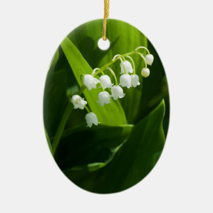 Lily of the valley flower ceramic ornament