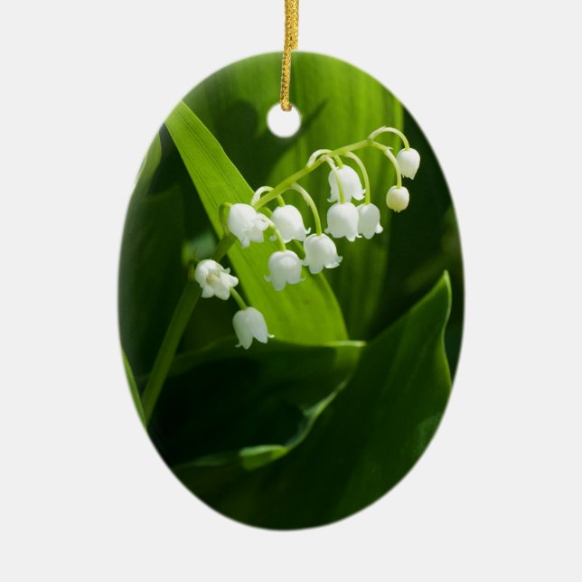 Lily of the valley flower ceramic ornament (Front)