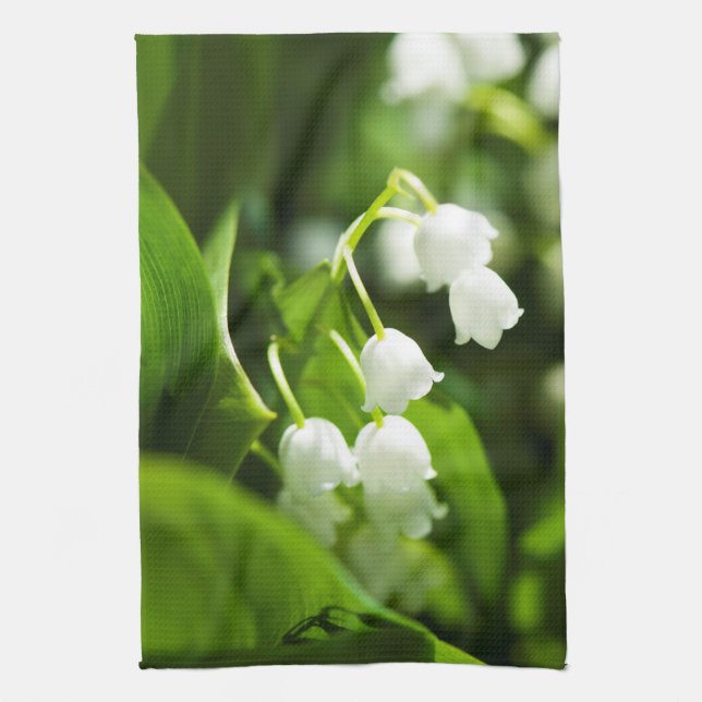 Lily of the valley flower kitchen towel (Vertical)