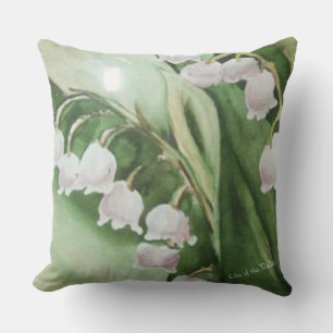 LILY OF THE VALLEY FLOWER PATIO OUTDOOR PILLOW