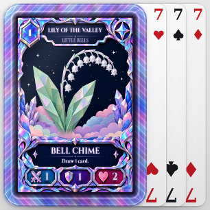 Lily of the Valley Flower, Rainbow Foil Art Poker Cards