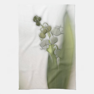 Lily of the Valley Flower Sketch Towel