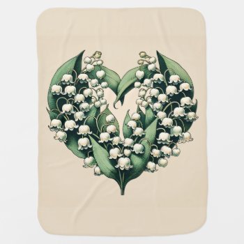 Lily Of The Valley Flower Wreath Heart Spring Love Baby Blanket by Vintage_Bubb at Zazzle
