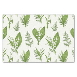 Lily of the Valley Flowers and Leaves Botanical  Tissue Paper