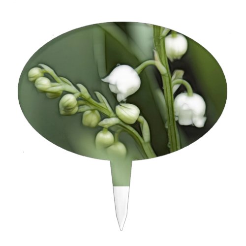 Lily of the Valley Flowers Cake Topper