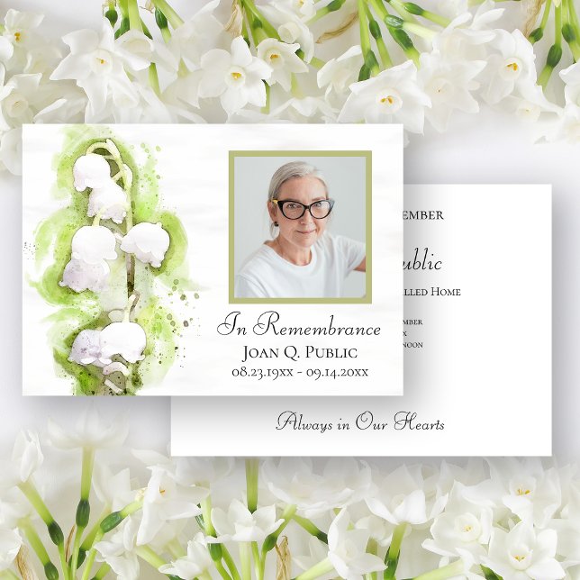 Lily of the Valley Flowers Death Anniversary   Invitation (Creator Uploaded)
