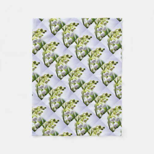 Lily of the Valley Flowers Fleece Blanket