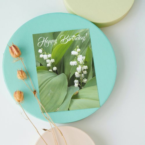 Lily of the Valley Flowers Floral Birthday Card