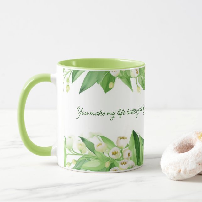 Lily of the Valley FLowers | Gift for Mom |   Mug (With Donut)