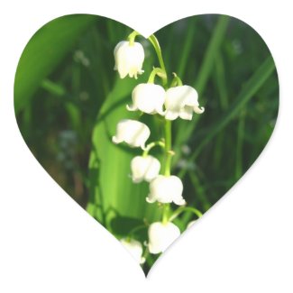 Lily Of The Valley Flowers Heart Sticker