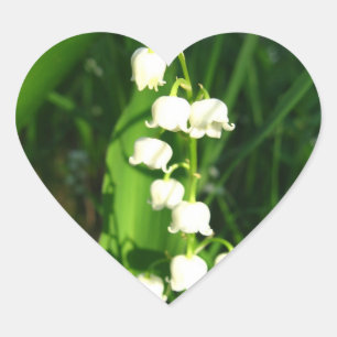 Lily Of The Valley Flowers Heart Sticker
