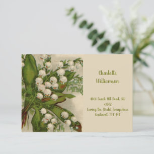 Lily of the Valley Flowers in Watercolor Enclosure Card