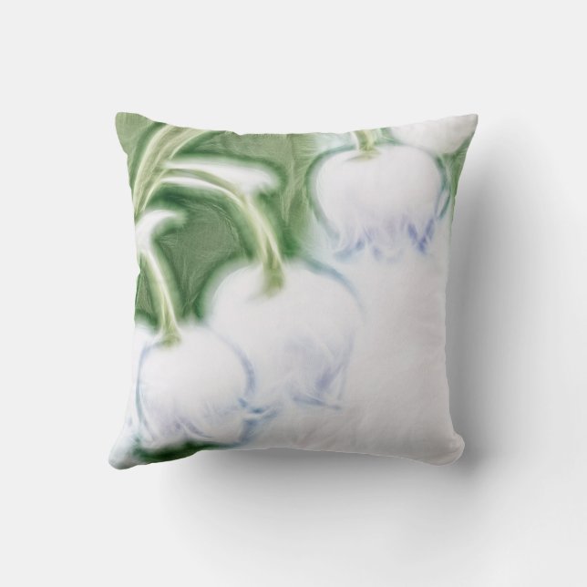 Lily of the Valley Flowers Throw Pillow (Back)