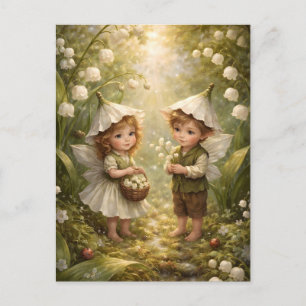 Lily of the Valley Forest Fairies Holiday Postcard