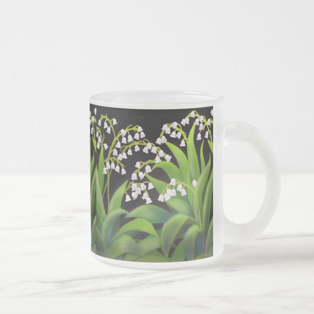 Lily of the Valley Frosted Glass Mug (Right)