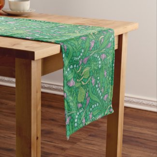 Lily of the Valley Green Garden Table Runner