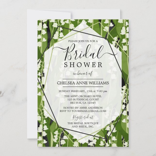 Lily of the Valley Greenery Bridal Shower Invitation (Front)