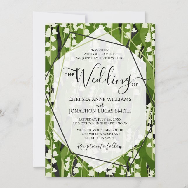 Lily of the Valley Greenery Wedding Invitation (Front)