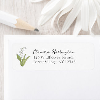 Lily of the Valley Hand-Painted Nature Address Label