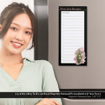 Lily of the Valley Happiness Name To-Do List Black Magnetic Notepad<br><div class="desc">Give yourself some love and encouragement. The wildflower Lily of the Vally means "A Return to Happiness". This lovely Lily of the Valley watercolor style art evokes a soft and comforting feeling. This design would also make a beautiful gift for a family member, friend, or coworker. Give a thoughtful message...</div>