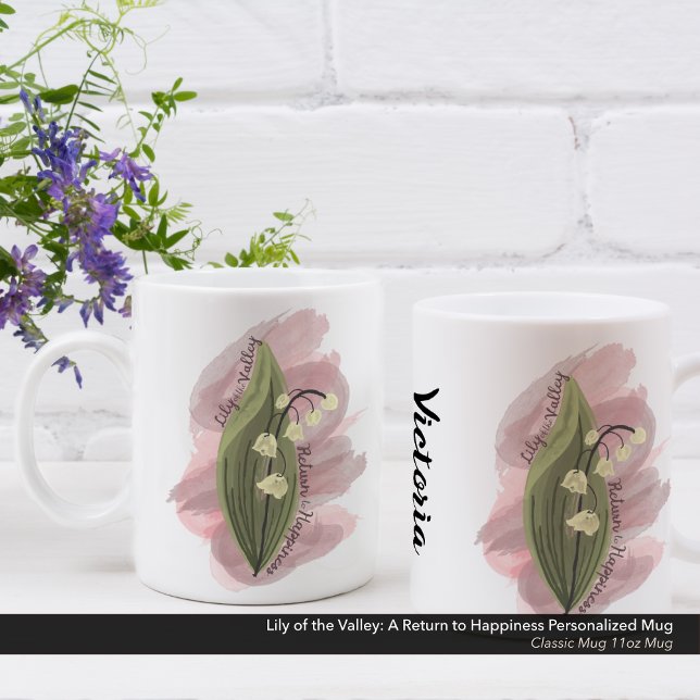 Lily of the Valley Happiness Personalized Coffee Mug (Lily of the Valley Happiness Personalized Coffee Mug - 11 oz)