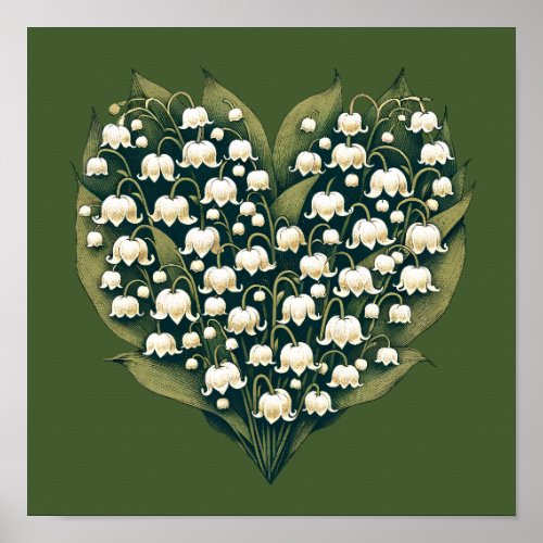 Lily of the Valley Heart Wreath                    Poster