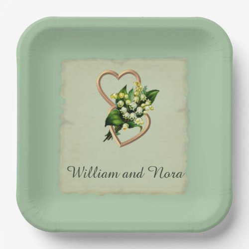 Lily of the Valley Hearts Paper Plates