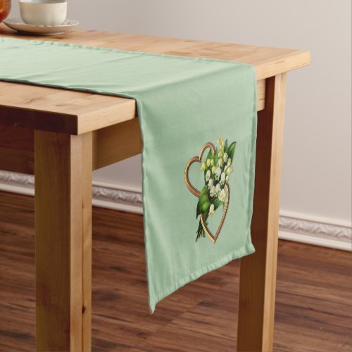 Lily of the Valley Hearts Short Table Runner