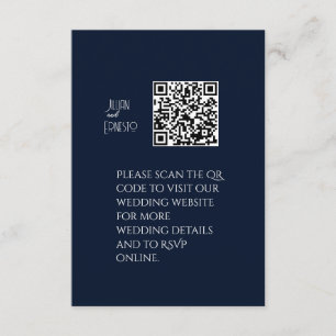 Lily of the Valley II Deep Dark Blue QR  Enclosure Card