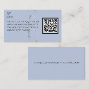 Lily of the Valley II Light Blue QR Enclosure Card