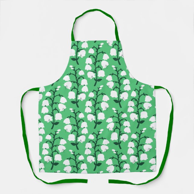 Lily of the Valley in Emerald Color Apron (Front)
