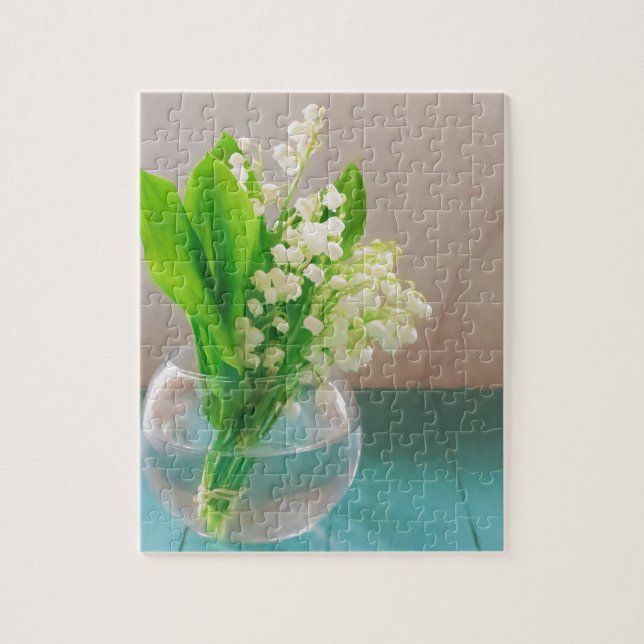 Lily of the valley in vase jigsaw puzzle (Vertical)