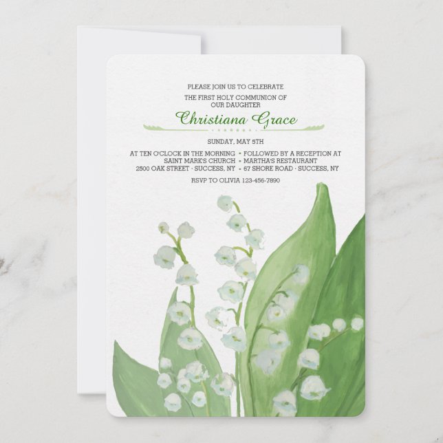 Lily of the Valley Invitation (Front)