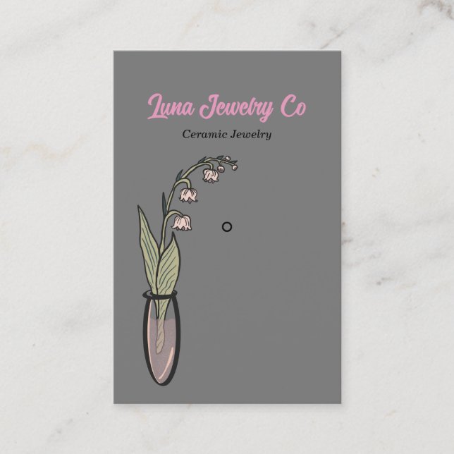 Lily of the Valley Jewelry Pin Business Card (Front)