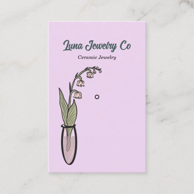 Lily of the Valley Jewelry Pin Business Card (Front)